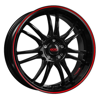 Диск Dotz Shift pinstripe red 19x8 5x112 ET45 DIA70.10 BKRL
