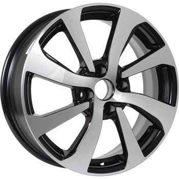 Диск KDW KD1640 16x6 4x100 ET37 DIA60.10 Black_Front_Polished