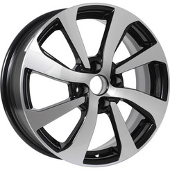 Диск KDW KD1640 16x6 4x100 ET37 DIA60.10 Black_Front_Polished