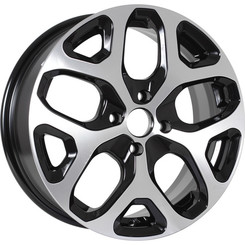 Диск KDW KD1637 16x6.50 4x100 ET50 DIA60.10 Black_Front_Polished