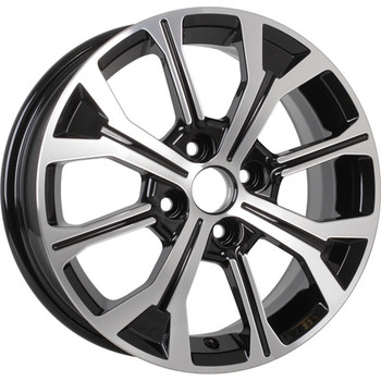 Диск KDW KD1549 15x6 4x100 ET50 DIA60.10 Black_Front_Polished