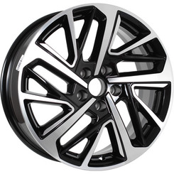 Диск KDW KD1727 17x7 5x108 ET33 DIA60.10 Black_Front_Polished