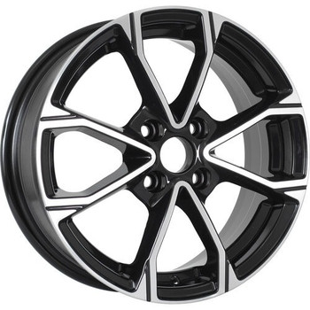 Диск KDW KD1590 15x6 4x100 ET45 DIA54.10 Black_Front_Polished