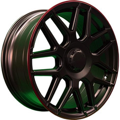 Диск PDW L5424 19x8.50 5x130 ET38 DIA66.60 Satin Black Red Lip